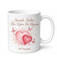 Flört Döneminde İçilen Heyecanlı Kahveler Romantik Çay Kupası Hediye Bardak