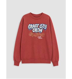 LCW Kids Bordo Baskılı Erkek Çocuk Sweatshirt