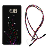 Samsung S7 Edge S20 Fe Plus Ultra S21 S22 Kılıf Boyun Asklı Rasta Silikon Line Planet 1736