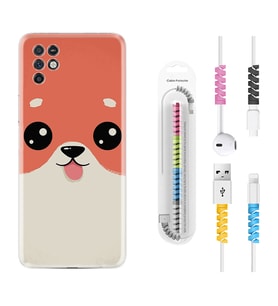 INFINIX Note 11 Pro Note 10 Hot 9 Play Kılıf Kablo Koruma Spiral Silikon Sevimli Köpek 1731