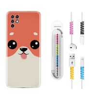 INFINIX Note 11 Pro Note 10 Hot 9 Play Kılıf Kablo Koruma Spiral Silikon Sevimli Köpek 1731