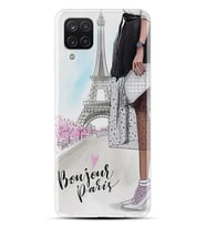 Kılıfland Samsung Galaxy A12 Kılıf Desenli Silikon Resimli Kapak Bonjour Paris Kılıf 1419
