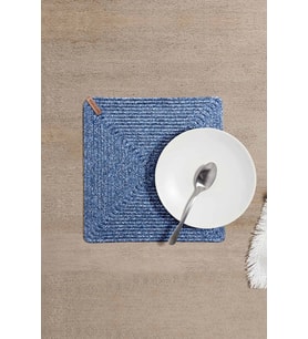 Koza Home Cesta El Yapımı Örgü Lacivert Kare Supla 32x32 4016
