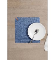 Koza Home Cesta El Yapımı Örgü Lacivert Kare Supla 32x32 4016