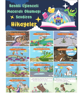 1.Sınıf Renkli Eğlenceli Maceralı Okumayı Sevdiren Hikayeler (10 Kitap) (Karışık)