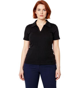 Kadın Basic Vücuda Oturan Polo Yaka Kısa Kollu Kaşkorse Bluz Cool & Comfort Yazlık Rahat Giyim