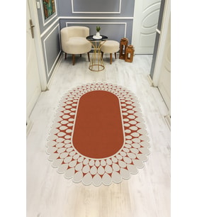 Modern Desenli Lazer Kesim Dijital Baskı Kaymaz Taban Halı H0422