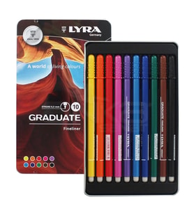 Lyra Graduate Fineliner İnce Uçlu Kalem 0.5mm 10lu Set