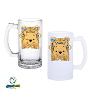 Winnie The Pooh Kulplu Bira Bardağı Buzlu veya Şeffaf Seçenekli 0363