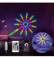 Sunup SN-22231 Bluetooth Havai Fişek LED Seti Sese Duyarlı RGB Rengi Akıllı Şerit Işık 200+ Efektli Oda Aydınlatma