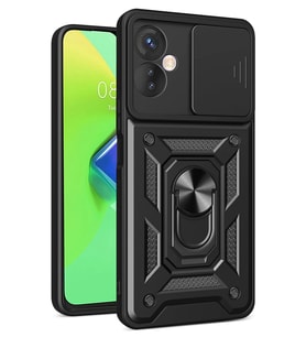 İnfinix 30 4G Kılıf Pars Lens Yüzüklü Silikon - Siyah