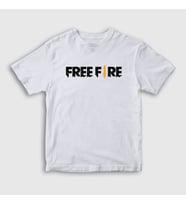 Presmono Unisex Çocuk Beyaz Logo Free Fire T-Shirt 233432tt (Beyaz)