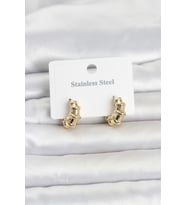 316L Çelik Gold Renk Halka Model Kadın Küpe TJ-BKP11834