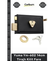 #Kilit Kare Siyah Çelik Kapı Güvenlik Mekanizması Kaliteli Ym602 14cm Tirajlı Kilit Fare