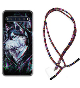 TCL 10L 10 Plus 10SE 20E 20SE 30 L7 Kılıf Boyun Asklı Rasta Silikon Dog Eyes 1761