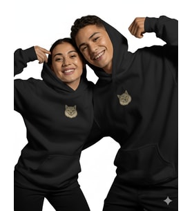 Kedi Temalı Çift Hoodie – British Shorthair – Sevgililer Günü Özel Tasarım – Siyah Kapüşonlu Sweatshirt Seti mathematica