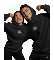 Kedi Temalı Çift Hoodie – British Shorthair – Sevgililer Günü Özel Tasarım – Siyah Kapüşonlu Sweatshirt Seti mathematica