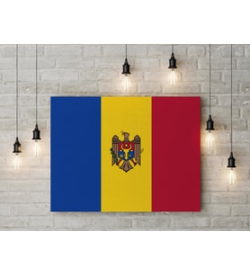 Moldova Bayrağı Kanvas Tablo 40x55cm Dekoratif Tablo
