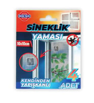 Sineklik Yaması Sineklik Tamir Bantı Kendinden Yapışkanlı 10x10cm 4Adet 1 Paket