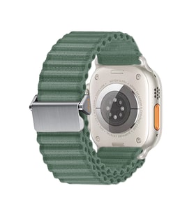 Apple Watch 44/45/46/49mm Kordon Kilit Dizayn Naylon Kumaş Hasır Kordon 123 2/3/ (Yeşil)
