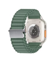 Apple Watch 44/45/46/49mm Kordon Kilit Dizayn Naylon Kumaş Hasır Kordon 123 2/3/ (Yeşil)