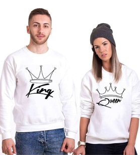 Tshirthane King Taç Queen Sevgili Kombinleri Sweatshirt Kombini (Tek Ürün Fiyatıdır.)