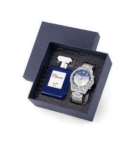 Polo Air Spor Erkek Kol Saati Ve 55ml Parfüm Hediyelik Kutusunda Set Gümüş Lacivert Renk ST-5010E2 (Gümüş-Lacivert)