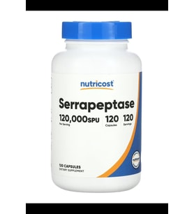 Nutricost Serrapeptase 120,000 SPU, 120 Capsules - Vegetarian. TR YETKİLİ SATICISI 3836 (Renksiz)