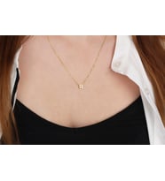 Glorria Gümüş 3 Boyutlu Minimalist R Harfi Kolye (Çok Renkli)