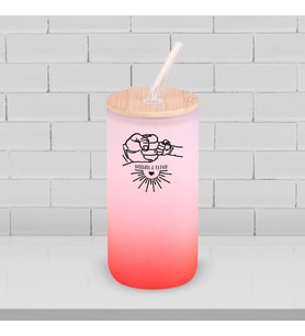 BK Gift İsimli Dad Tasarımlı Kırmızı Renk Pipetli Buzlu Cam Bardak 600ml - 8, Babaya Hediye, Doğum Günü Hediyesi