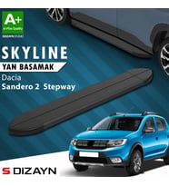 S-Dizayn Dacia Sandero 2 Stepway Skyline Siyah Yan Basamak 173 Cm 2013-2020 A+ Kalite