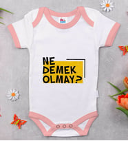 BK Kids Ne Demek Olmay Tasarımlı Pembe Bebek Body Zıbın-1