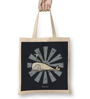 Moby Dick Retro Japanese Bez Çanta Uzun Saplı
