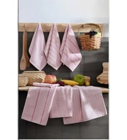 6 lı Luna Naturel Mutfak Havlu Seti %100 Pamuklu 30X45 Cm Pudra