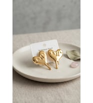 316L Çelik Gold Renk Melting Heart Model Küpe TJ-BKP12020