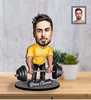 Kişiye Özel Sporcu Karikatürlü İki Katmanlı Ahşap Biblo Bay-7-Eco