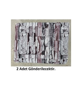 2Lİ Polo Life Savan 4m2 Pamuklu Lastiksiz Halı Örtüsü (170x245)-Taş Desen Pudra