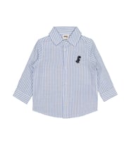Civil Baby Dinozor Nakışlı Çizgili 6-18 Ay Gömlek - Mavi