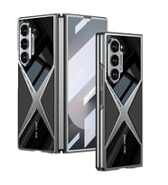 Samsung Galaxy Z Fold 6 Kılıf Ultra İnce Kamera Korumalı Arka Yüzey Deri X-Pro K (Siyah)