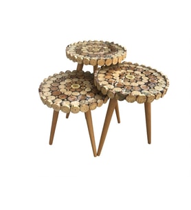 Zigon 17629 Kütük kesme Model Metal Siyah Nature Ayak Üstü cam Kutu SEVK El Yapım (Natural)