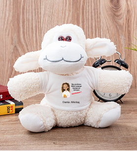 Kişiye Özel Ruh Eşimi Nasıl Bulayım Esprili Peluş Koyun (Beyaz)