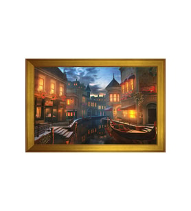 Manzara Temalı Kanvas Tablo 50 x 70 cm Gold Çerçeve