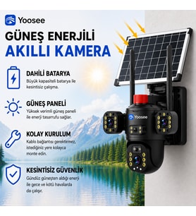 Uninet Solar Kamera Iki Kameralı 4g Sim Kartlı Dış Mekan Sirenli Ip Kamera