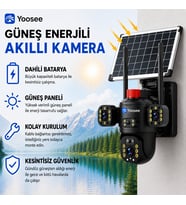Uninet Solar Kamera Iki Kameralı 4g Sim Kartlı Dış Mekan Sirenli Ip Kamera
