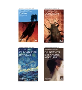 Dönüşüm + Dava + Olağanüstü Bir Gece + Bilinmeyen Bir Kadının Mektubu- 4 Kitap Set