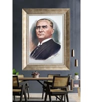 Gümüş Çerçeveli Atatürk Tablo za171