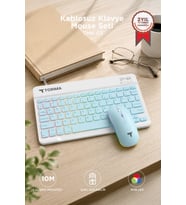 Torima Kablosuz Klavye Mouse Seti Rgb Işıklı Şarj Edilebilir TMK09 Mavi