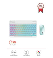 Torima TMK-09 Mavi Şarj Edilebilir RGB Işıklı Kablosuz Klavye Mouse Seti