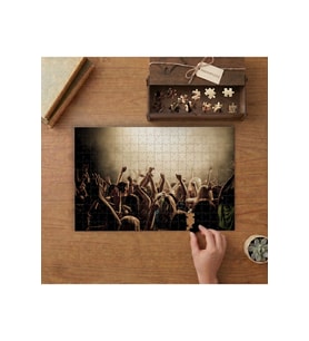 Konserde Dans Eden İnsanlar Tasarımı 240 parça Ahşap Puzzle Ahşap Kutuda MP00720