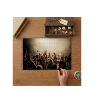 Konserde Dans Eden İnsanlar Tasarımı 240 parça Ahşap Puzzle Ahşap Kutuda MP00720